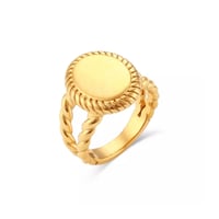 Mirror ellipse ring gold 316L