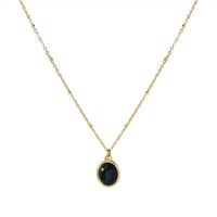 Vintage agate chain necklace black gold 316L
