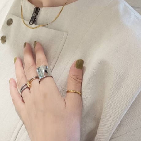 Cube thick ring silver 316L