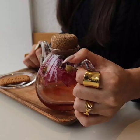 Cube thick ring gold 316L