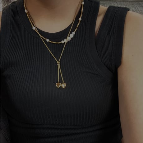 Y-shaped heart necklace gold 316L