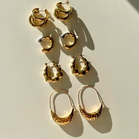 Drop dangle hoop pierce gold 316L