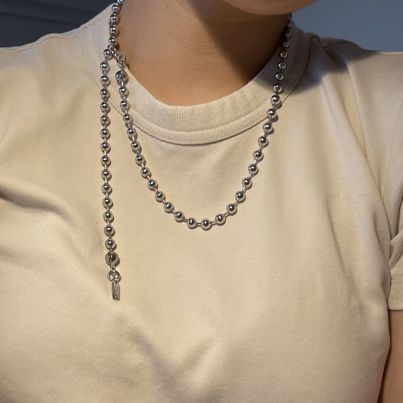 Ball chain necklace 6mm 60cm silver 304L | MELL...