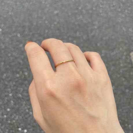 Minimal thin 1mm ring set  gold 316L