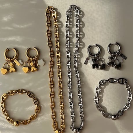 Block chain ball bracelet gold 304L