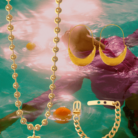 Drop dangle hoop pierce gold 316L