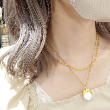 Glitter necklace gold 316L