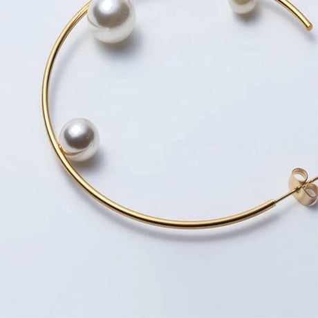 Big hoop pearl pierce gold 316L