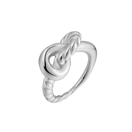 Knot half rope ring silver 316L