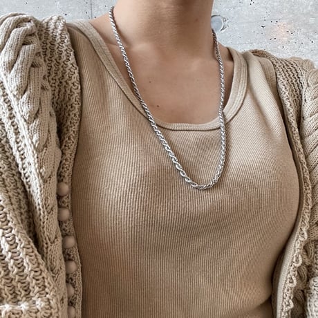 Twist necklace 6mm 60cm silver 316L