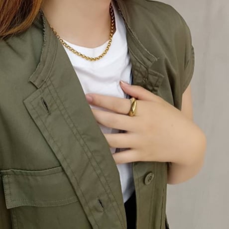 Thick disk ring gold 316L