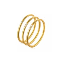 Minimal thin 1mm ring set  gold 316L
