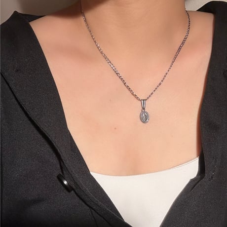 Putit medallion necklace silver 304L