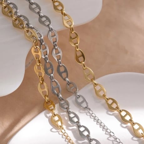 Wedge chain necklace gold 316L