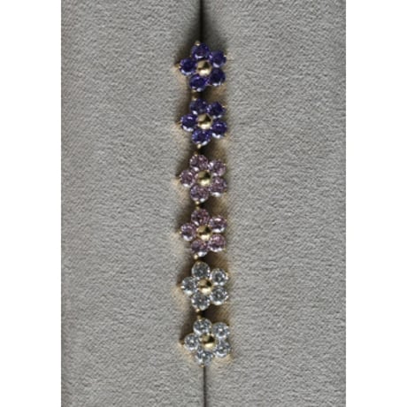 Putit zircon flower pierce purple 316L