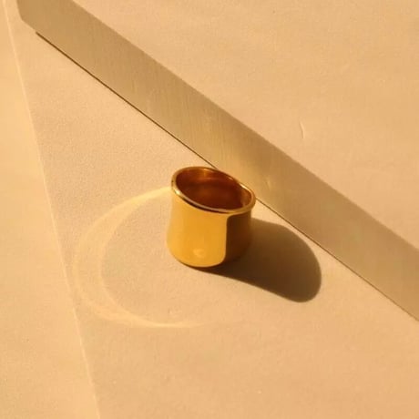 Cube thick ring gold 316L