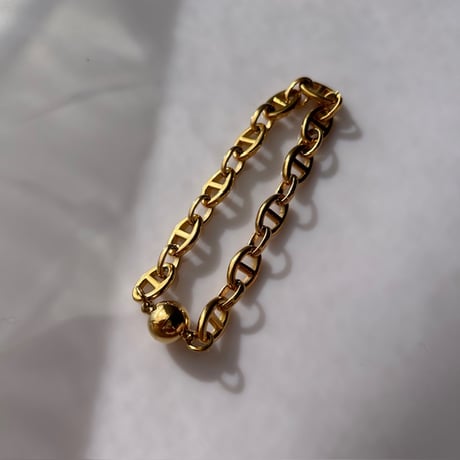 Block chain ball bracelet gold 304L