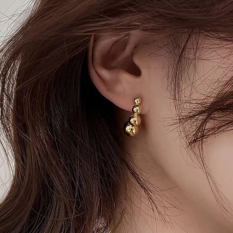 Irregular connected balls piearce gold 316L