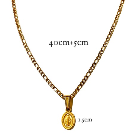 Putit medallion necklace gold 304L