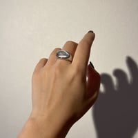 Clear resin round ring silver 316L