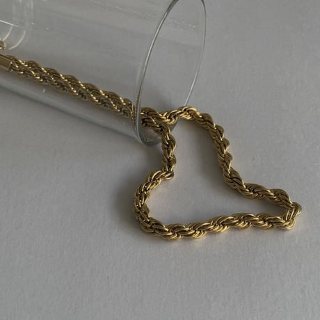 Twist necklace 6mm 60cm gold 316L