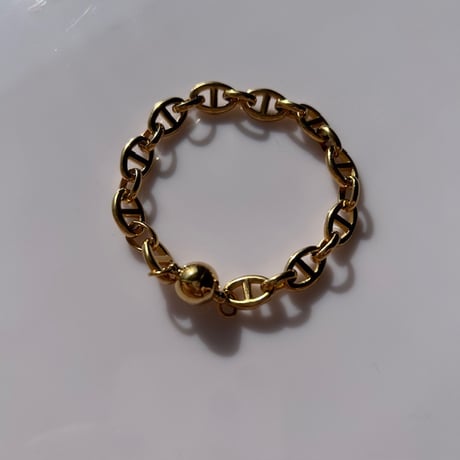 Block chain ball bracelet gold 304L