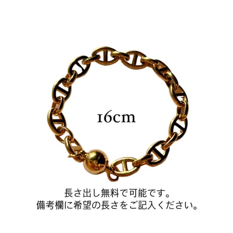Block chain ball bracelet gold 304L