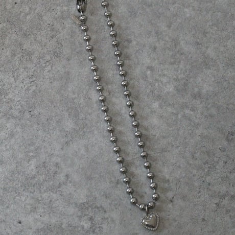Ball chain heart charm necklace 6mm 40cm silver 304L