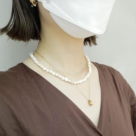 Rain drop necklace gold 316L