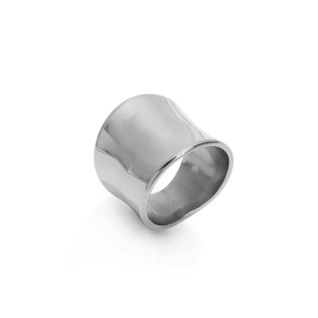 Cube thick ring silver 316L