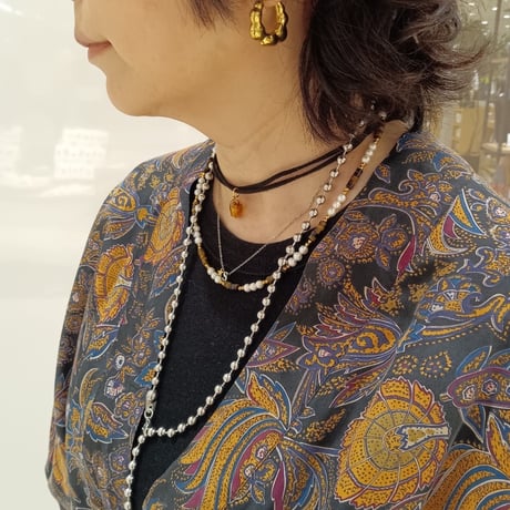 Fresh pearl tigereye necklace gold 316L