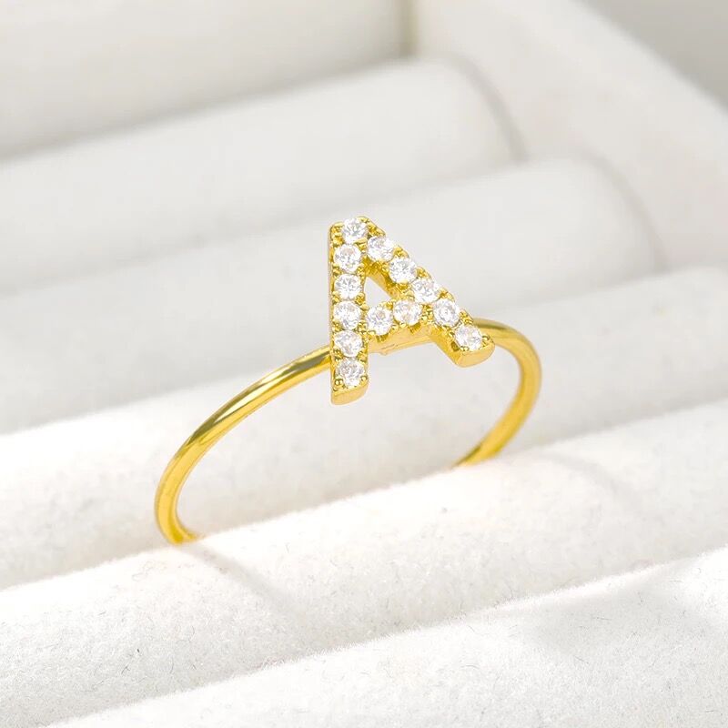 Initial zirconia ring gold 316L | MELLOW by Aya