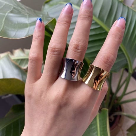 Cube thick ring silver 316L