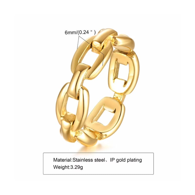 Obal chain ring gold 316L | MELLOW by Ayaka Mori Obal chain ring gold 316L | MELLOW by Ayaka Mori
