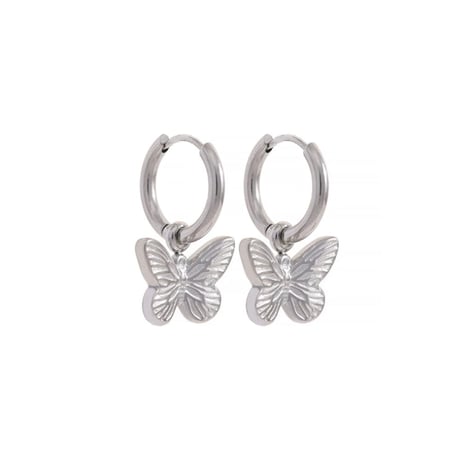 Putit butterfly hoop piearce silver 316L