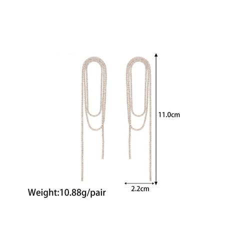 Glaring zirconia dainty long pierce gold 316L