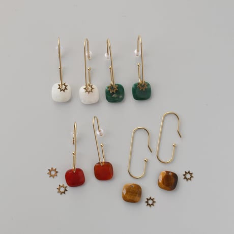 P-102 Natural Stone Drop Earrings