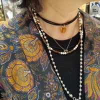 Fresh pearl tigereye necklace gold 316L