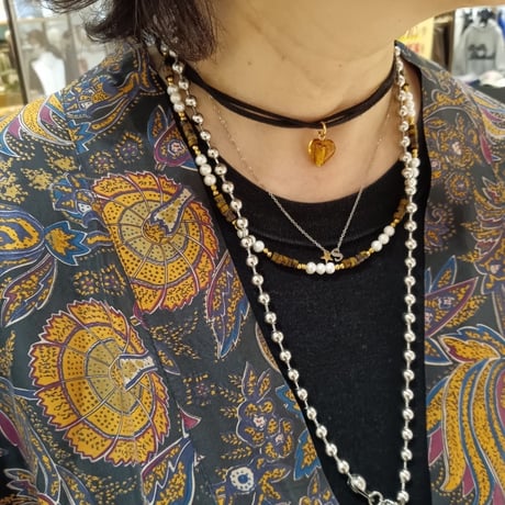 Fresh pearl tigereye necklace gold 316L