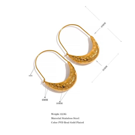 Drop dangle hoop pierce gold 316L