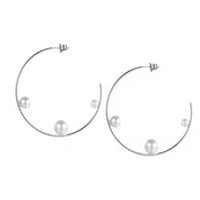Big hoop pearl pierce silver 316L