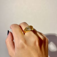 Clear resin round ring gold 316L