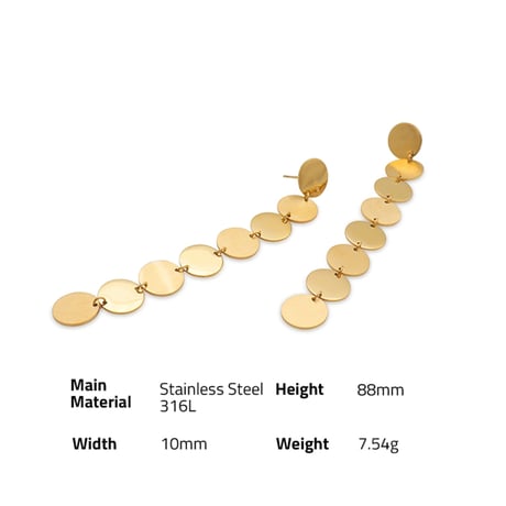 Long obal chain pierce gold 316L