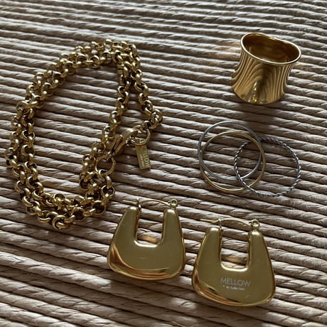 Cube thick ring gold 316L