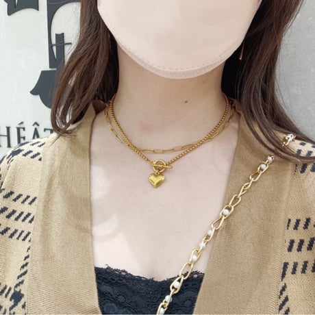 Heart choker gold 304L