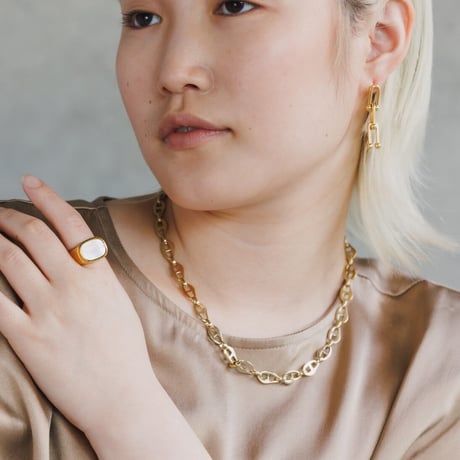 Wedge chain necklace gold 316L