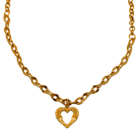 Lovely big heart 3type of chain necklace gold 304L