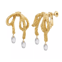 Teardrop ribbon earrings gold 316L