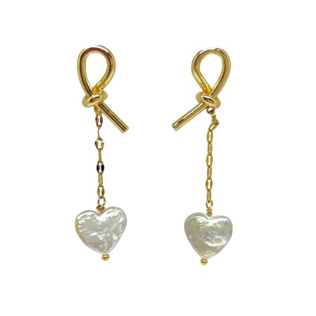 Knot heart chain pierce gold 14kgfd