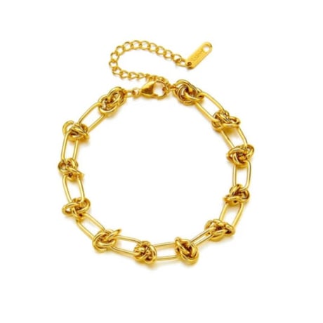 Knot thick bracelet gold 304L